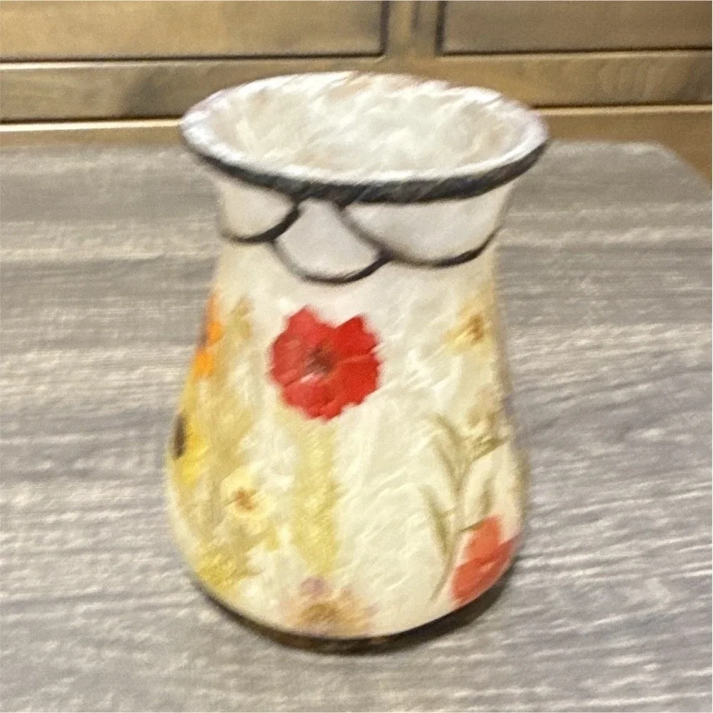 Vintage India Ink Fresh Fields Acrylic Lucite Tumbler Pressed Flowers 5